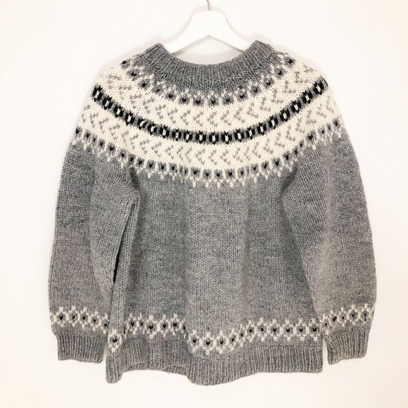 Vintage Fair Isle Knit Classic Crew Neck Sweater - Picture 6 of 7